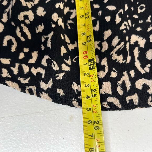 Savanna Jane Floral Embroidered Leopard Print Bell Sleeve Black Top Women Medium - Picture 10 of 14